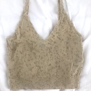 Zara gold sparkle cropped cami